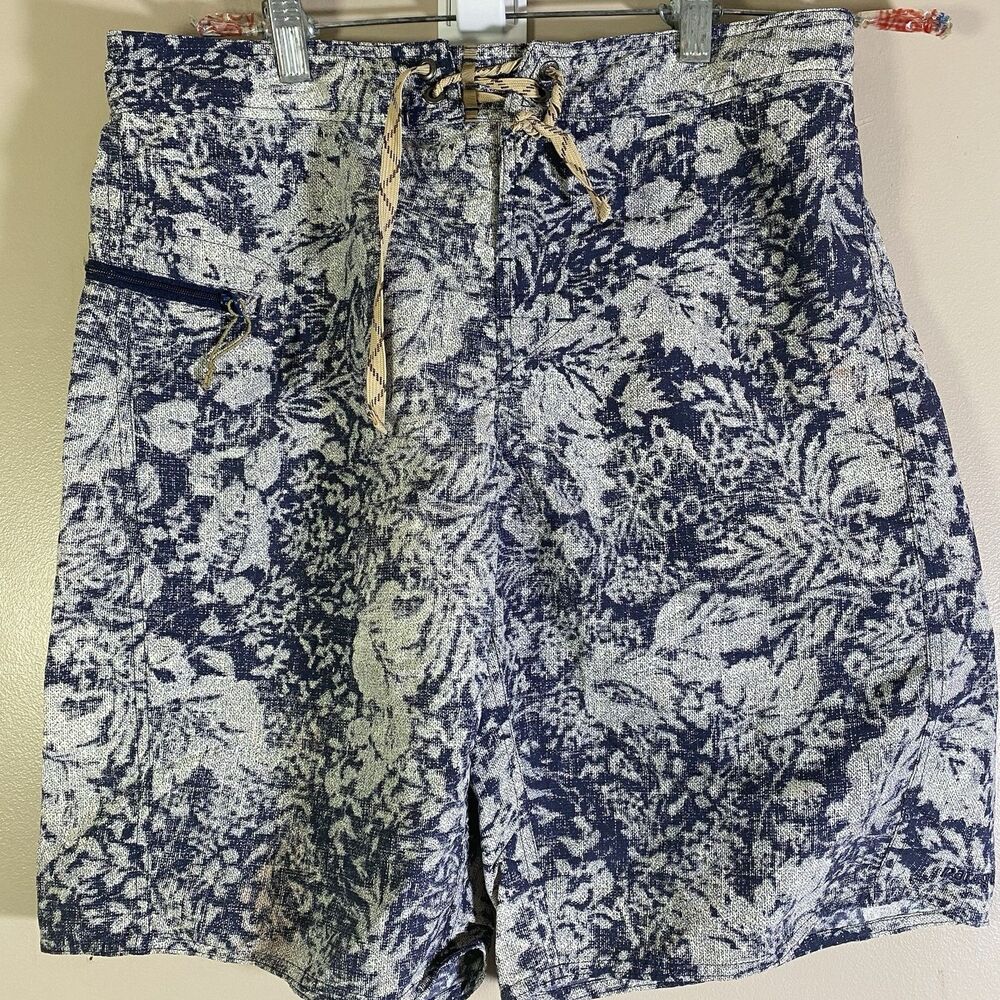 Patagonia Board Shorts Men 32 Blue Swimwear Unlined  Swimming Hawaiian Flower